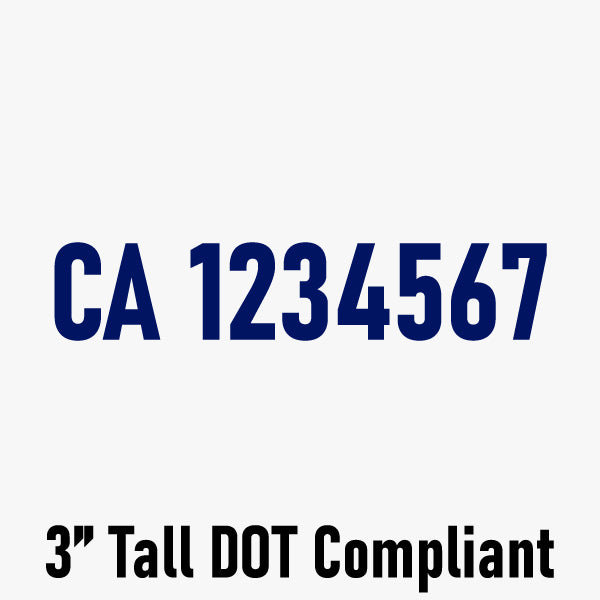CA/DOT Numbers (Pair of 2)